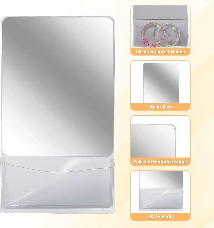 Miroir de maquillage magnétique avec dos entièrement magnétique