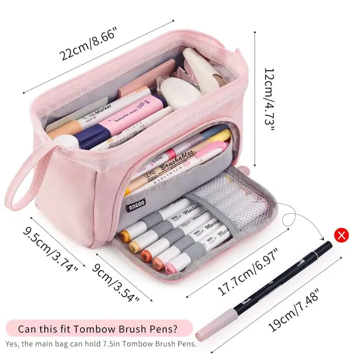 Grande trousse à crayons mignonne pour étudiants