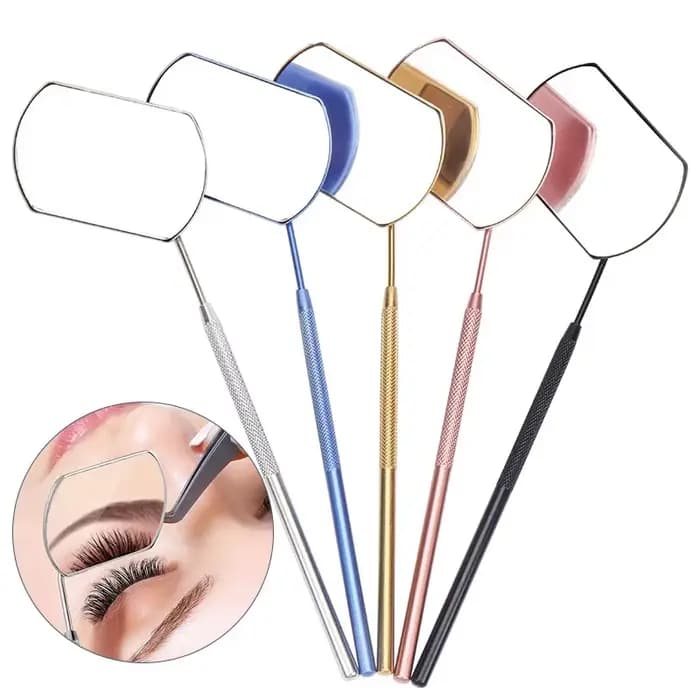 Miroir de greffage de cils grossissant beauté longue poignée pour vérifier l'extension de faux