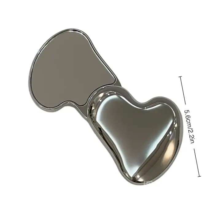 Miroir de maquillage pliable en métal tendance