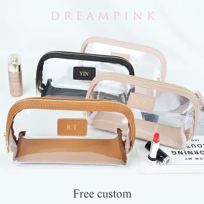 Sac de Maquillage Transparent avec Lettres Personnalisées