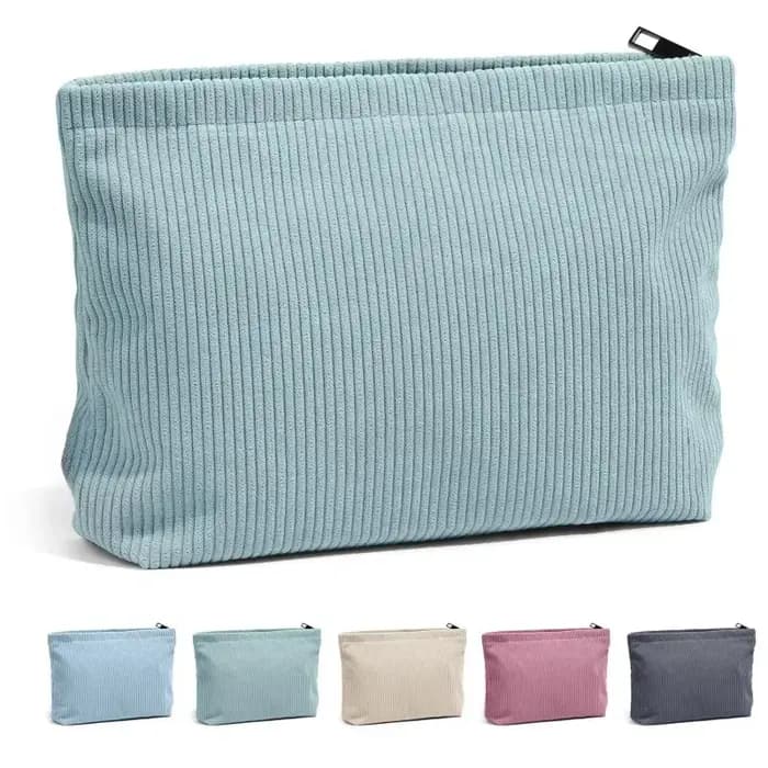 Sac à cosmétiques de voyage en velours côtelé