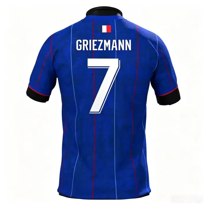 T-shirt d'entraînement de football pour supporters français 2027 - Impression 3D - Tendance, confortable et respirant - Vêtements pour toute la famille