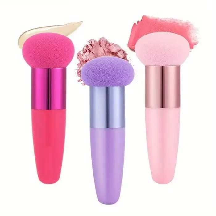 Stylo bouffant de maquillage en éponge à tête de champignon multicolore