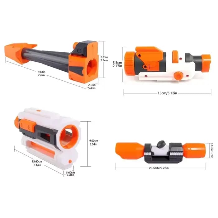 Kit d'accessoires de modification pour pistolets jouets Nerf N-strike Elite Series : silencieux, crosse, lampe torche, accessoires universels pour pistolets jouets