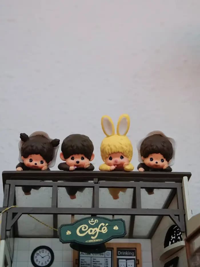 Figurine miniature authentique Sonny Angle X Monchichi Hippers Series Blind Box, poupée Kawaii Sakura, décoration de bureau, cadeau pour enfant fille