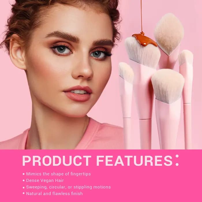 Jessup-Ensemble de pinceaux de maquillage roses
