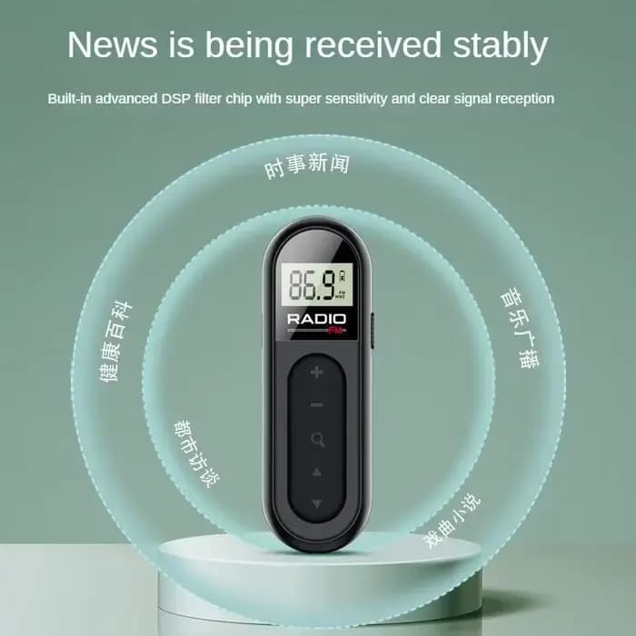 Mini radio FM portable, radio de poche multifonctionnelle pour les activités de plein air pour personnes âgées