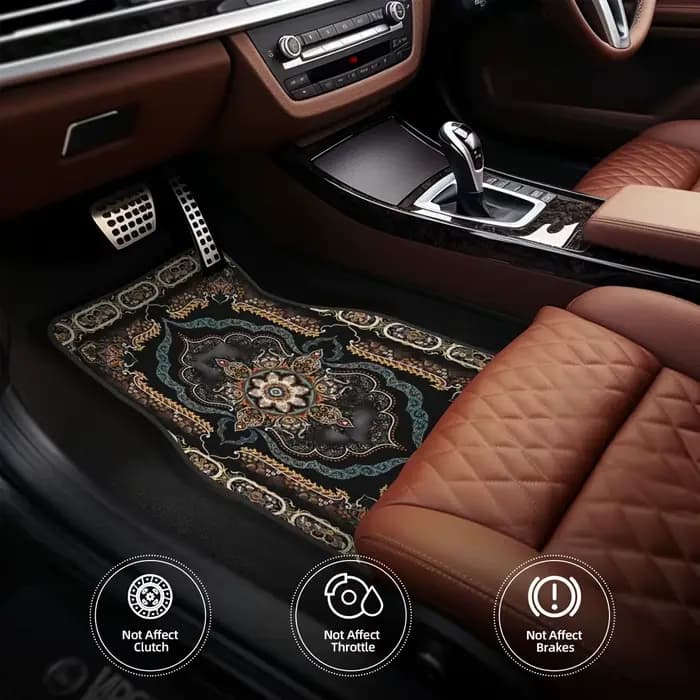 Ensemble de tapis de voiture à motif de Style rétro bohème, Design de Style ethnique, accessoires d'intérieur de voiture faciles à nettoyer, décoration artistique, 4 pièces