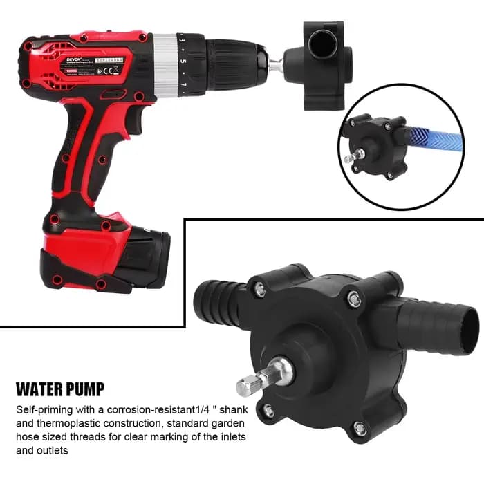 Mini pompes de transfert de liquide auto-amorçantes manuelles, perceuse électrique, pompe à eau fluide à huile Diesel Portable, outil d'extérieur pour la maison et le jardin