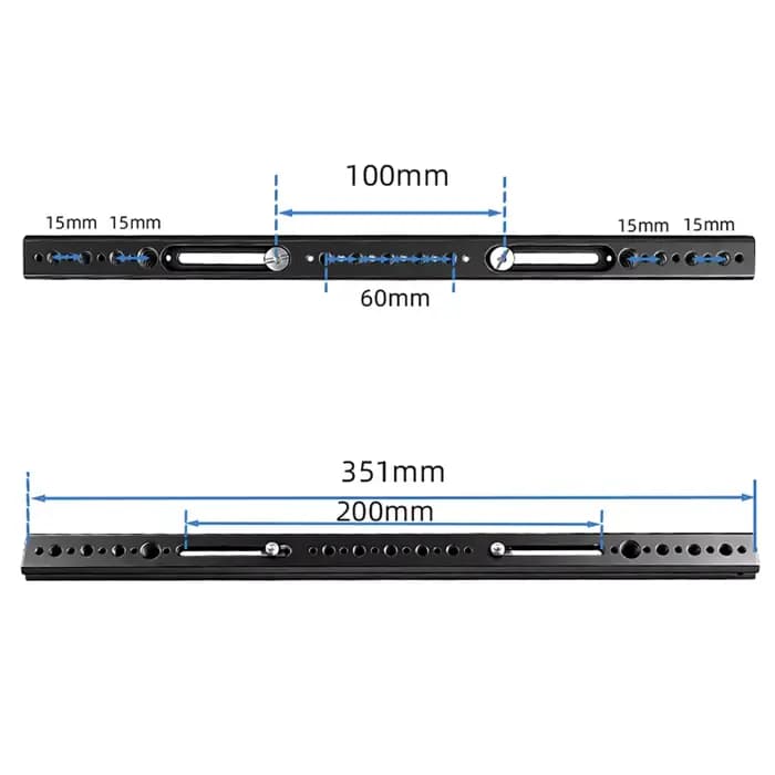 Plaque d'extension NATO pour rail, accessoire vidéo, barre d'extension facile avec trous de positionnement Arri 1/4 et 3/8 pour cage de caméra DSLR