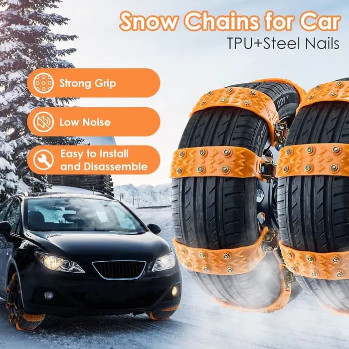 LiuYiShou 8 pièces chaînes à neige pour pneus chaînes à neige universelles antidérapantes d'urgence pour voiture chaîne de pneu réglable pour voiture/Suv/camions/camions/camions