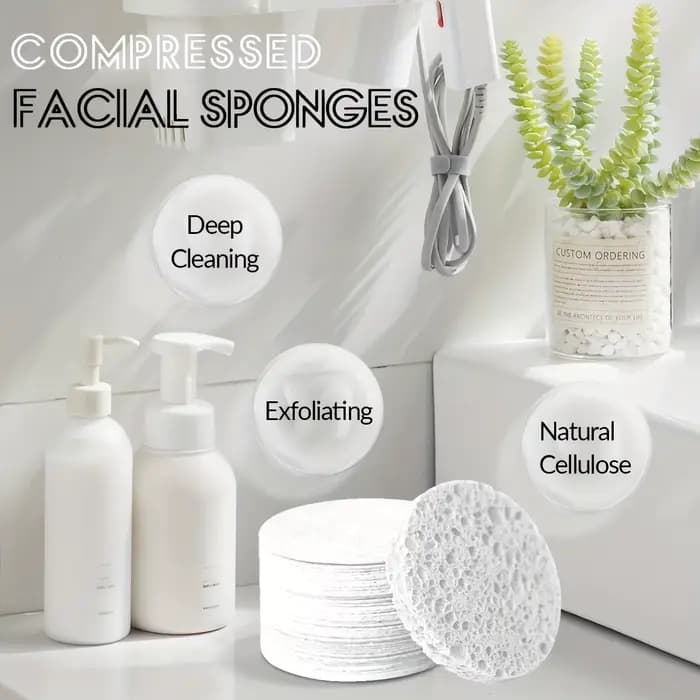 30/60 morceaux d'éponges de soins de beauté naturels