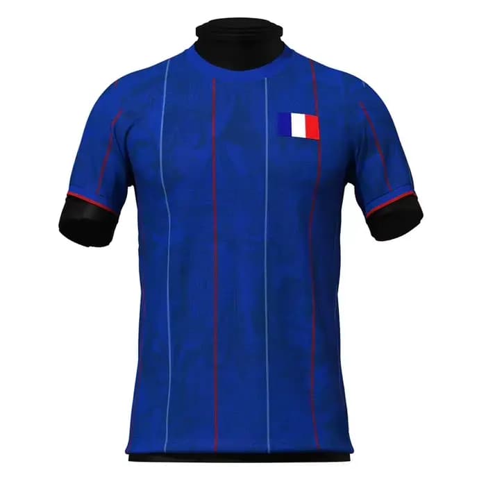 T-shirt d'entraînement de football pour supporters français 2027 - Impression 3D - Tendance, confortable et respirant - Vêtements pour toute la famille