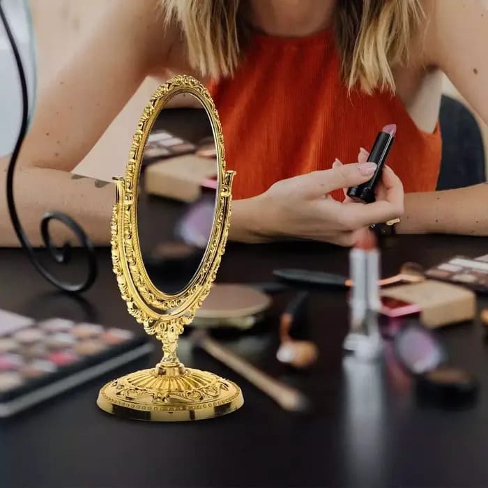 Miroir de maquillage de bureau vintage européen