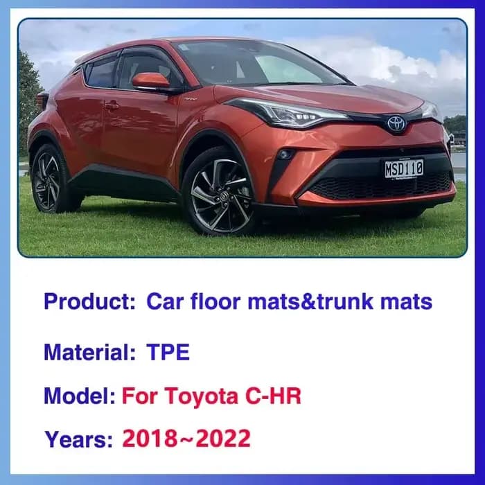Pour Toyota C-HR 2022 Accessoires 2018 ~ 2021 AX10 AX50 Tapis De Sol De Voiture D343-Tapis De Boue Résistant TPE Complet Coussinets De Pied Coussin En Cuir