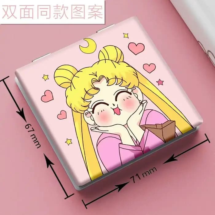 Miroir portable pliable double face à motif de dessin animé Sailor Moon