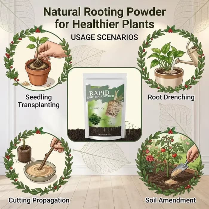 Hormone d'enracinement en poudre à action rapide, stimulateur de racines pour plantes, idéal pour le jardinage domestique, plantes en pot, semis, bio-stimulant organique