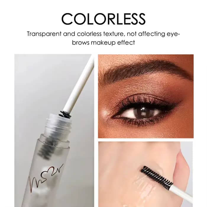QIBEST Gel de sourcils liquide de coiffage Gel fixe Transparent incolore Gel de maquillage de réparation