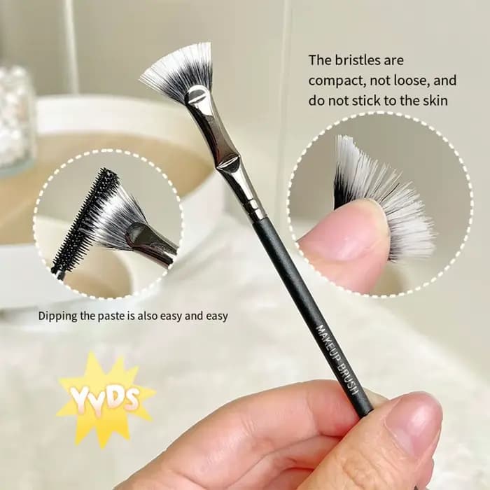 Brosse à cils tournesol, brosse à cils coudée en forme d'éventail, Mascara fin clairement enraciné, brosse en éventail, beauté professionnelle naturelle