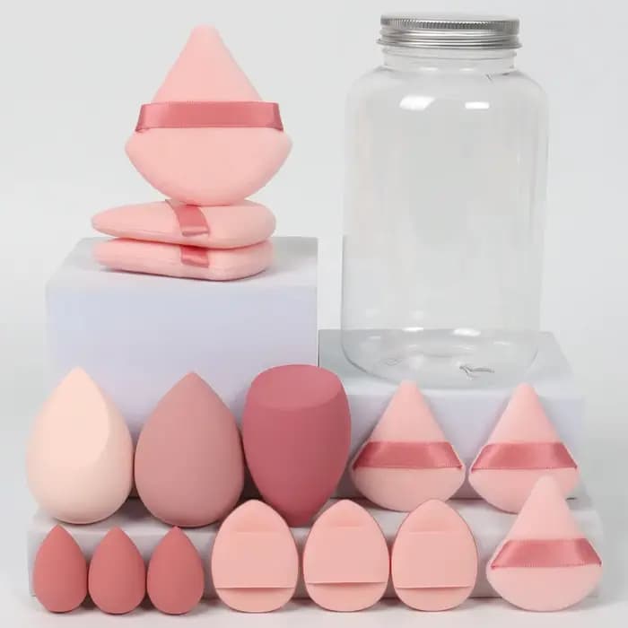 12/15 pièces éponge de maquillage bouffée cosmétique fond de teint éponges mélangeur beauté oeuf poudre bouffées femmes
