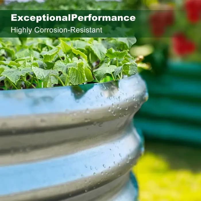 Land Guard – lit de jardin surélevé galvanisé, grande boîte de jardinière ovale en métal, Kit pour jardin extérieur, légumes, fleurs, plantation d'herbes