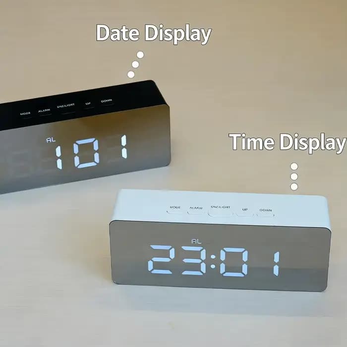 Horloge numérique à LED avec miroir électronique