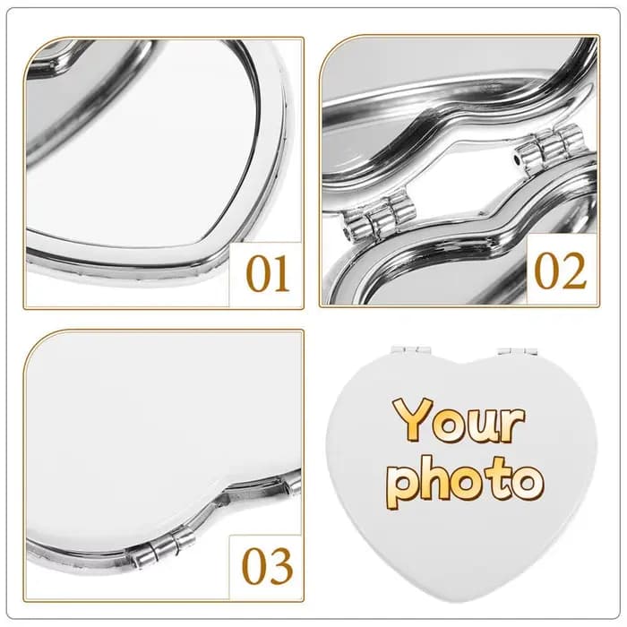 Miroir de maquillage en cuir personnalisé