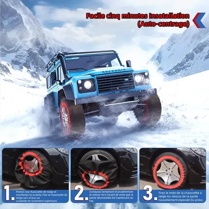 Chaussettes de neige pour pneus, remplacement de chaîne de neige, adaptées aux voitures de passagers, camions SUVS, pièces d'urgence d'hiver, sécurité de conduite d'hiver