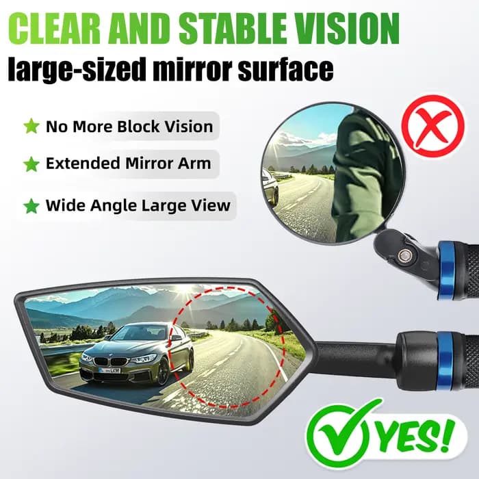 Rétroviseur de vélo RBRL HD grand angle pour extrémité de guidon, anti-chute, réglable à 360°, pour VTT, vélo de route, vélo électrique, trottinette