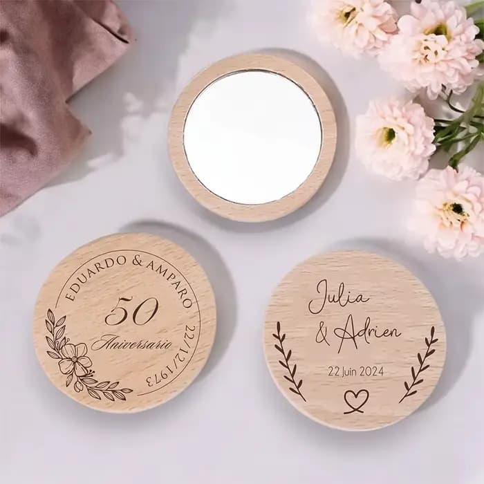 Miroir en bois personnalisé de 7CM