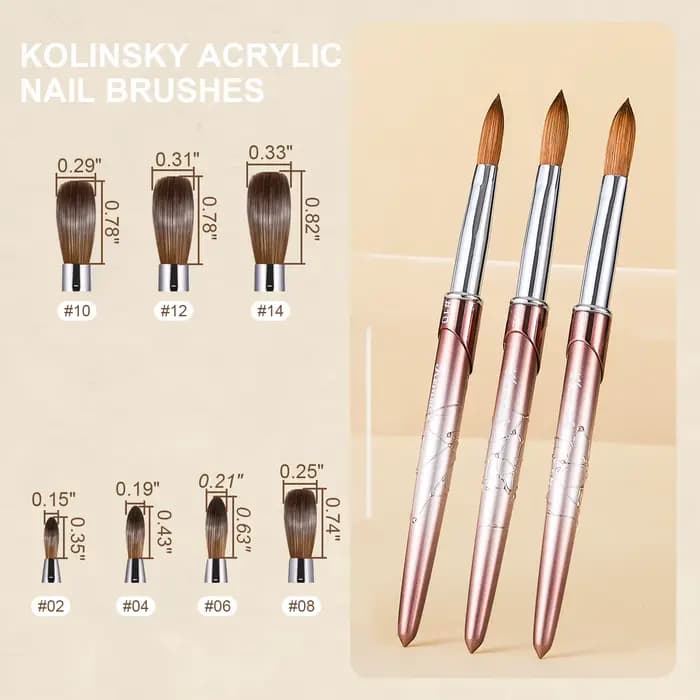 Brosse à ongles en acrylique Kolinsky