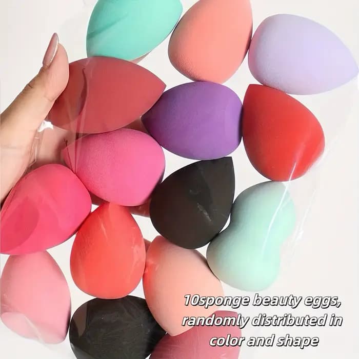 Ensemble d'éponges de maquillage ombrées 5-10 pièces – Vegan à double usage pour liquide/poudre | Essentiels de voyage