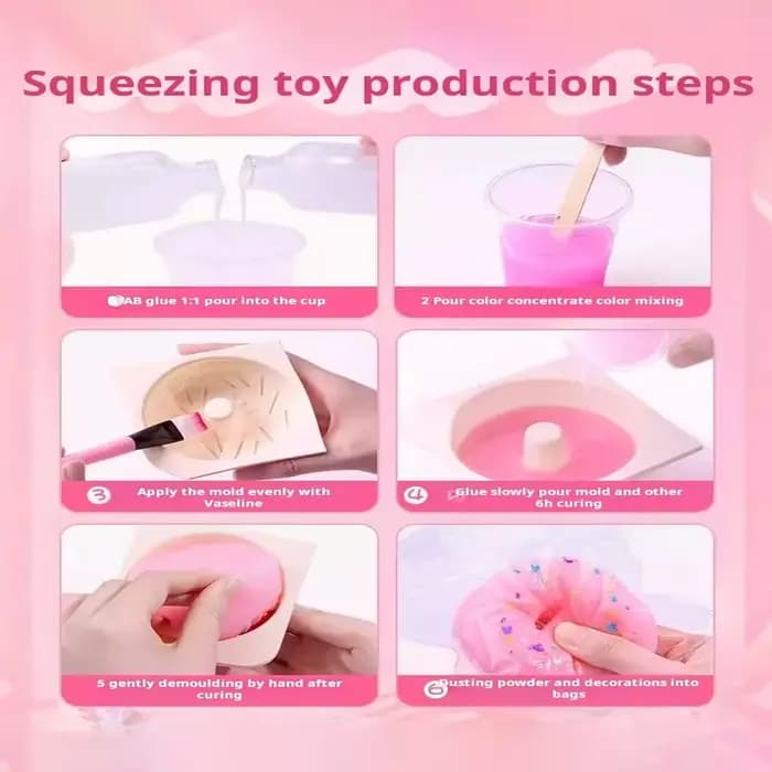 Kit de fabrication de squishies Taba DIY, gel liquide, kit de fabrication de squishies en silicone, parfait pour les squishies Taba Kawaii, griffes de chat, personnages de dessins animés