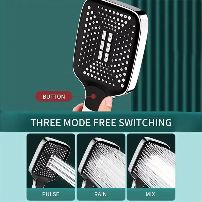 Pommeau de douche réglable, 3 modes, douche à pluie, grand débit, haute pression, économie d'eau, mélangeur de douche, accessoires de salle de bains