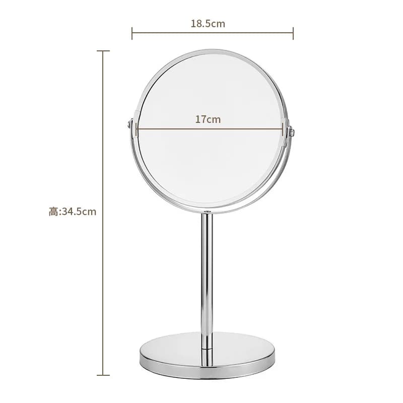 Miroir de maquillage en métal, de table, double face rotatif avec grossissement, miroir de beauté et