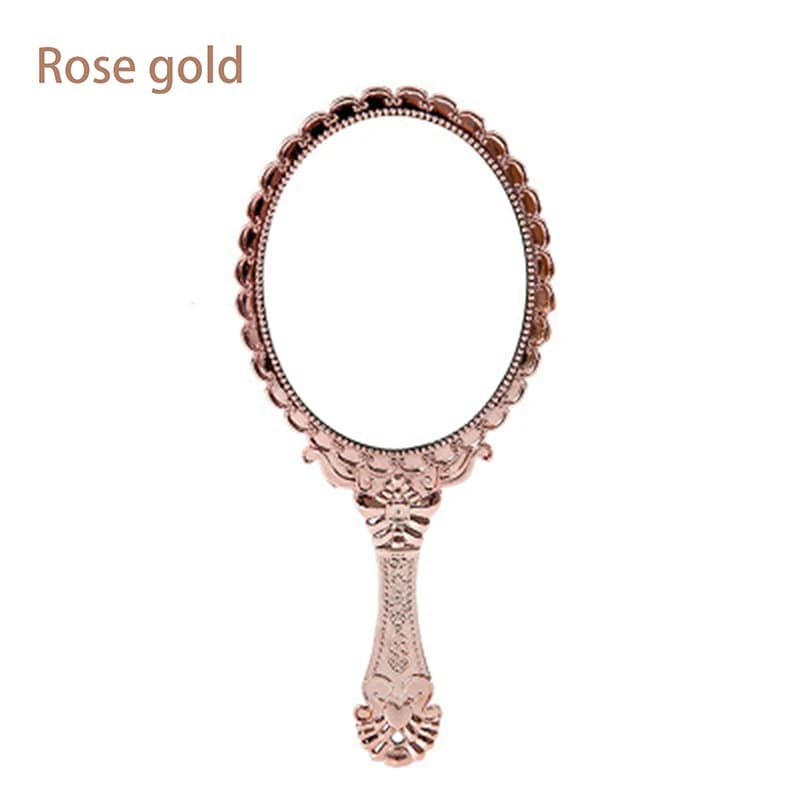 Miroir de maquillage vintage portable, outil de beauté, tenu dans la main, nar, rond, noble, restaur