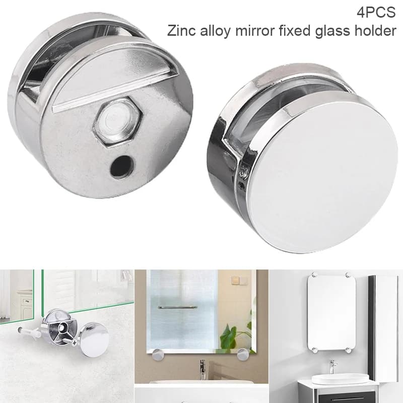 Kit de matériel de montage de miroir sans cadre, supports de miroir en alliage de Zinc, supports de 