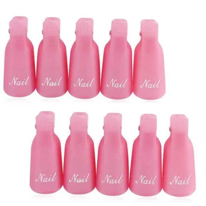 Clips dissolvant de vernis Gel UV, 10 pièces/boîte, Clips colorés en acrylique pour Nail Art, capuch