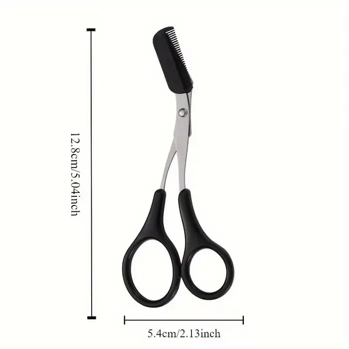 Ciseaux de coupe de sourcils en acier inoxydable avec peigne, outil de maquillage sûr pour couper le