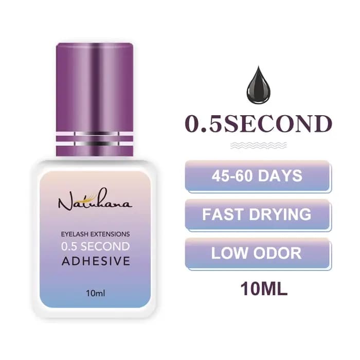 NATUHANA colle d'extension de cils noir/clair 2-3s séchage rapide yeux sensibles individuel fort fau