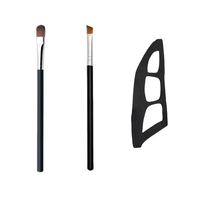 Kit de maquillage pour les yeux 3 pièces – Pinceaux et moules pour fard à paupières, modèles rapides