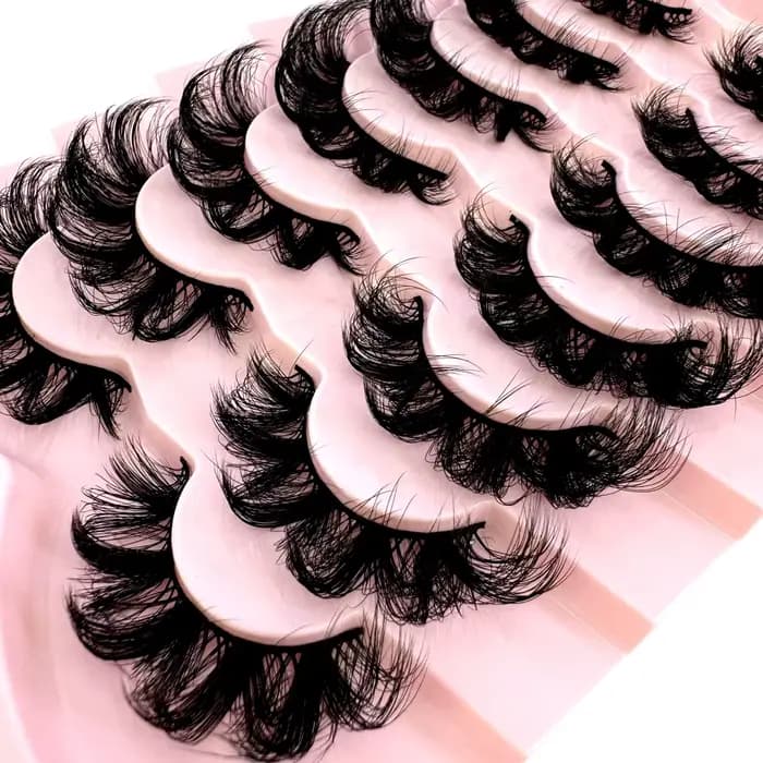 7 paires de cils de bande russe naturelle cils de vison moelleux 3D faux cils cils de Volume russe b