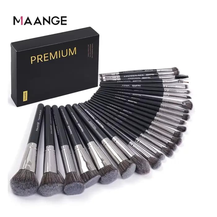 MAANGE 25 boîte-cadeau ensemble de pinceaux de maquillage des yeux du visage professionnel brosses p