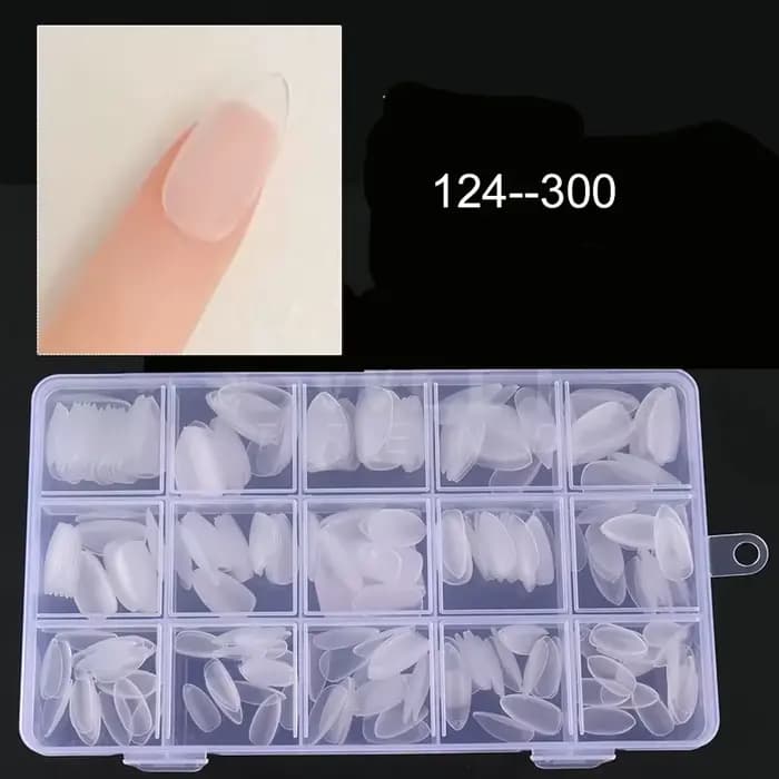 300 pièces Nail Art presse sur faux ongles mat clair couverture complète cercueil carré amande court