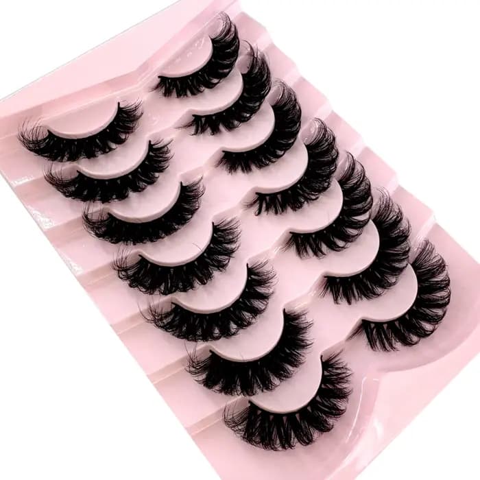 7 paires de cils de bande russe naturelle cils de vison moelleux 3D faux cils cils de Volume russe b