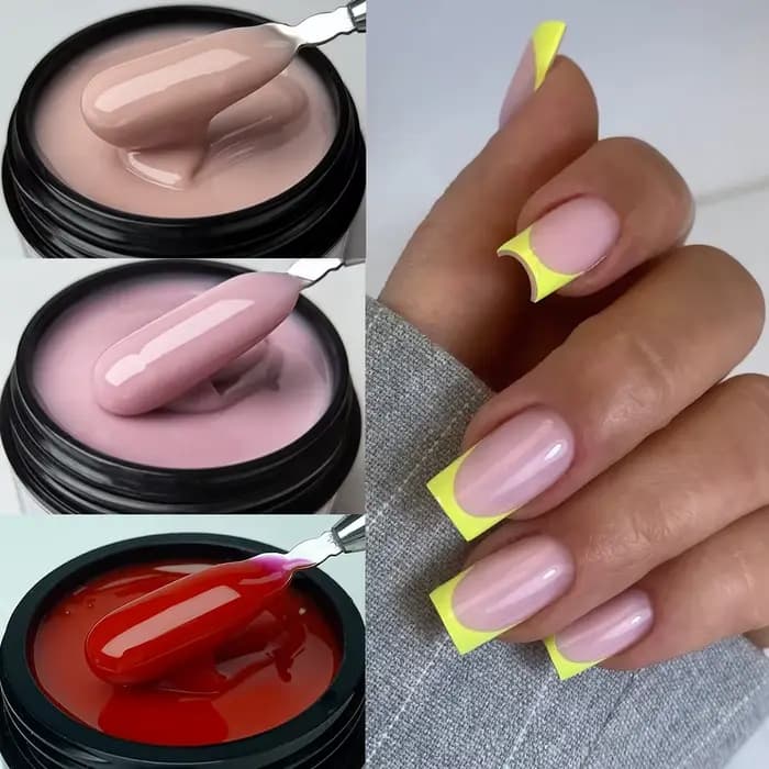 Jillnails Dusty Pink Nude Gel Nail Builder 50G Bourgogne Shimmer Builder Gel UV pour Extension d'ong