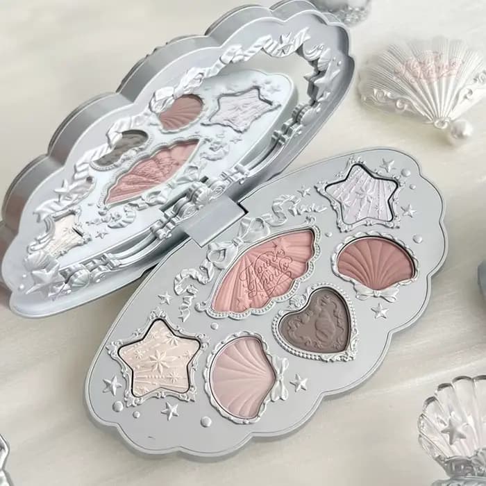 Flower Knows Shell Pearl Collection Matte Pearl Six couleurs fard à paupières Palette métallique hau