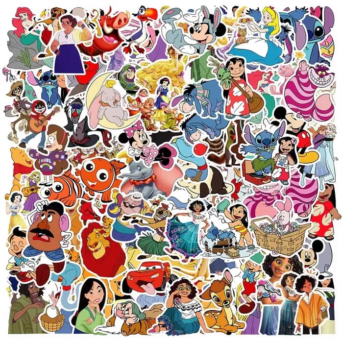 10/30/50/100/200 pièces Disney mignon mélange dessin animé Micky princesse autocollants ordinateur p