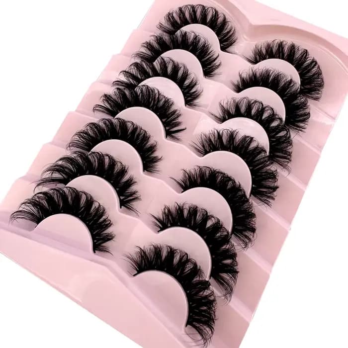 7 paires de cils de bande russe naturelle cils de vison moelleux 3D faux cils cils de Volume russe b